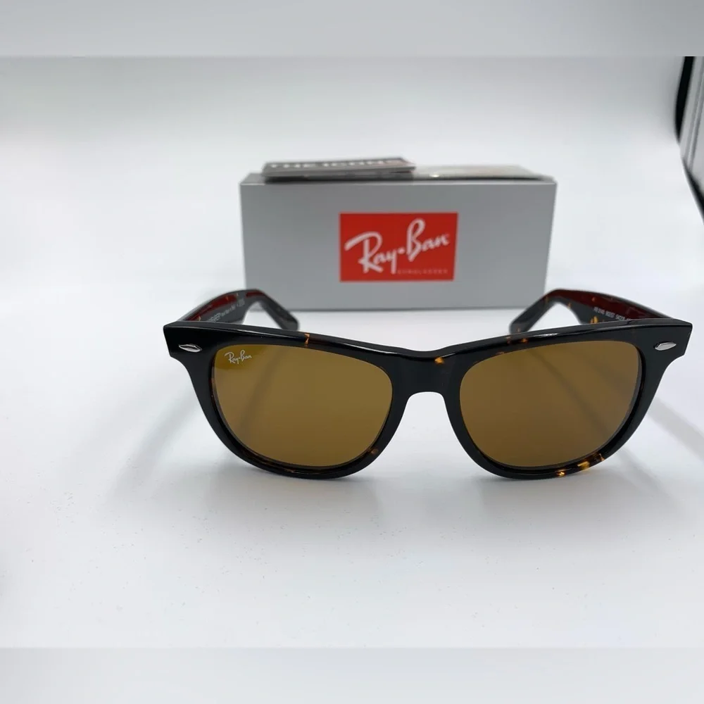 Ray-Ban Tortoiseshell Black Frame Brown Lenses Wayfarer Sunglasses